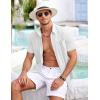 imageCOOFANDY Mens Short Sleeve Button Down Shirt Casual Summer Beach Shirts Vacation Wedding Shirt with PocketWhite