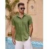 imageCOOFANDY Mens Short Sleeve Button Down Shirt Casual Summer Beach Untucked Vacation Textured Shirts with PocketChive