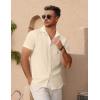 imageCOOFANDY Mens Short Sleeve Button Down Shirt Casual Summer Beach Untucked Vacation Textured Shirts with PocketVanilla Ice