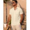 imageCOOFANDY Mens Short Sleeve Button Down Shirt Casual Summer Beach Untucked Vacation Textured Shirts with PocketVanilla Ice