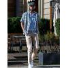 imageCOOFANDY Mens Short Sleeve Button Down Shirt Plaid Button Up Shirts Casual 75 Cotton Work ShirtsAblackwhite