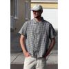 imageCOOFANDY Mens Short Sleeve Button Down Shirt Plaid Button Up Shirts Casual 75 Cotton Work ShirtsBblackwhite