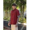 imageCOOFANDY Mens Short Sleeve Button Down Shirt Plaid Button Up Shirts Casual 75 Cotton Work ShirtsRedblack