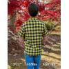 imageCOOFANDY Mens Short Sleeve Button Down Shirt Plaid Button Up Shirts Casual 75 Cotton Work ShirtsYellowblue