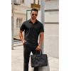imageCOOFANDY Mens Short Sleeve Button Down Shirts Casual Dress Shirts for Men Summer Untucked Shirts with PocketBlack
