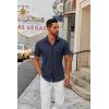 imageCOOFANDY Mens Short Sleeve Button Down Shirts Casual Dress Shirts for Men Summer Untucked Shirts with PocketDark Blue