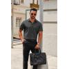 imageCOOFANDY Mens Short Sleeve Button Down Shirts Casual Dress Shirts for Men Summer Untucked Shirts with PocketDark Gray