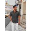 imageCOOFANDY Mens Short Sleeve Button Down Shirts Casual Dress Shirts for Men Summer Untucked Shirts with PocketDark Gray