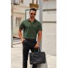 imageCOOFANDY Mens Short Sleeve Button Down Shirts Casual Dress Shirts for Men Summer Untucked Shirts with PocketDark Green