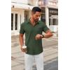 imageCOOFANDY Mens Short Sleeve Button Down Shirts Casual Dress Shirts for Men Summer Untucked Shirts with PocketDark Green
