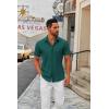 imageCOOFANDY Mens Short Sleeve Button Down Shirts Casual Dress Shirts for Men Summer Untucked Shirts with PocketLake Blue