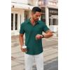 imageCOOFANDY Mens Short Sleeve Button Down Shirts Casual Dress Shirts for Men Summer Untucked Shirts with PocketLake Blue