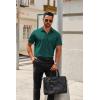 imageCOOFANDY Mens Short Sleeve Button Down Shirts Casual Dress Shirts for Men Summer Untucked Shirts with PocketLake Blue