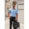 imageCOOFANDY Mens Short Sleeve Button Down Shirts Casual Dress Shirts for Men Summer Untucked Shirts with PocketLight Blue