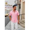 imageCOOFANDY Mens Short Sleeve Button Down Shirts Casual Dress Shirts for Men Summer Untucked Shirts with PocketPink
