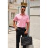 imageCOOFANDY Mens Short Sleeve Button Down Shirts Casual Dress Shirts for Men Summer Untucked Shirts with PocketPink