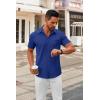 imageCOOFANDY Mens Short Sleeve Button Down Shirts Casual Dress Shirts for Men Summer Untucked Shirts with PocketRoyal Blue