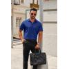 imageCOOFANDY Mens Short Sleeve Button Down Shirts Casual Dress Shirts for Men Summer Untucked Shirts with PocketRoyal Blue