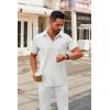 imageCOOFANDY Mens Short Sleeve Button Down Shirts Casual Dress Shirts for Men Summer Untucked Shirts with PocketWhite