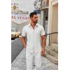 imageCOOFANDY Mens Short Sleeve Button Down Shirts Casual Dress Shirts for Men Summer Untucked Shirts with PocketWhite