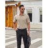 imageCOOFANDY Mens Short Sleeve Button Down Shirts Casual Dress Shirts for Men Untucked Shirt with PocketBeige