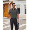 imageCOOFANDY Mens Short Sleeve Button Down Shirts Casual Dress Shirts for Men Untucked Shirt with PocketDark Grey