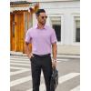 imageCOOFANDY Mens Short Sleeve Button Down Shirts Casual Dress Shirts for Men Untucked Shirt with PocketLavender