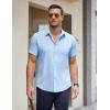 imageCOOFANDY Mens Short Sleeve Button Down Shirts Casual Summer Untucked Wrinkle Free Dress Shirts with PocketAngel Falls