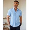 imageCOOFANDY Mens Short Sleeve Button Down Shirts Casual Summer Untucked Wrinkle Free Dress Shirts with PocketAngel Falls