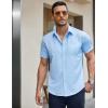 imageCOOFANDY Mens Short Sleeve Button Down Shirts Casual Summer Untucked Wrinkle Free Dress Shirts with PocketAngel Falls