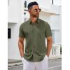 imageCOOFANDY Mens Short Sleeve Button Down Shirts Casual Summer Untucked Wrinkle Free Dress Shirts with PocketChive