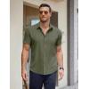 imageCOOFANDY Mens Short Sleeve Button Down Shirts Casual Summer Untucked Wrinkle Free Dress Shirts with PocketChive