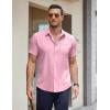 imageCOOFANDY Mens Short Sleeve Button Down Shirts Casual Summer Untucked Wrinkle Free Dress Shirts with PocketIcy Pink