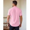 imageCOOFANDY Mens Short Sleeve Button Down Shirts Casual Summer Untucked Wrinkle Free Dress Shirts with PocketIcy Pink