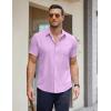 imageCOOFANDY Mens Short Sleeve Button Down Shirts Casual Summer Untucked Wrinkle Free Dress Shirts with PocketLavender Frost