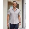 imageCOOFANDY Mens Short Sleeve Button Down Shirts Casual Summer Untucked Wrinkle Free Dress Shirts with PocketQuiet Gray