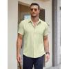 imageCOOFANDY Mens Short Sleeve Button Down Shirts Casual Summer Untucked Wrinkle Free Dress Shirts with PocketSea Foam