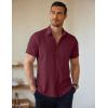 imageCOOFANDY Mens Short Sleeve Button Down Shirts Casual Summer Untucked Wrinkle Free Dress Shirts with PocketTawny Port