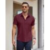 imageCOOFANDY Mens Short Sleeve Button Down Shirts Casual Summer Untucked Wrinkle Free Dress Shirts with PocketTawny Port
