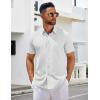 imageCOOFANDY Mens Short Sleeve Button Down Shirts Casual Summer Untucked Wrinkle Free Dress Shirts with PocketWhite