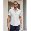 imageCOOFANDY Mens Short Sleeve Button Down Shirts Casual Summer Untucked Wrinkle Free Dress Shirts with PocketWhite