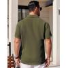 imageCOOFANDY Mens Short Sleeve Button Down Shirts Waffle Shirt Casual Beach Summer Shirts Wrinkle Free Vacation ShirtsArmy Green