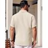 imageCOOFANDY Mens Short Sleeve Button Down Shirts Waffle Shirt Casual Beach Summer Shirts Wrinkle Free Vacation ShirtsBeige
