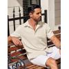 imageCOOFANDY Mens Short Sleeve Button Down Shirts Waffle Shirt Casual Beach Summer Shirts Wrinkle Free Vacation ShirtsBeige
