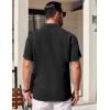 imageCOOFANDY Mens Short Sleeve Button Down Shirts Waffle Shirt Casual Beach Summer Shirts Wrinkle Free Vacation ShirtsBlack White