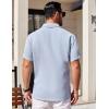 imageCOOFANDY Mens Short Sleeve Button Down Shirts Waffle Shirt Casual Beach Summer Shirts Wrinkle Free Vacation ShirtsBlue White
