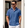 imageCOOFANDY Mens Short Sleeve Button Down Shirts Waffle Shirt Casual Beach Summer Shirts Wrinkle Free Vacation ShirtsDark Blue