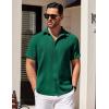 imageCOOFANDY Mens Short Sleeve Button Down Shirts Waffle Shirt Casual Beach Summer Shirts Wrinkle Free Vacation ShirtsGreen
