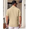 imageCOOFANDY Mens Short Sleeve Button Down Shirts Waffle Shirt Casual Beach Summer Shirts Wrinkle Free Vacation ShirtsKhaki