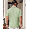 imageCOOFANDY Mens Short Sleeve Button Down Shirts Waffle Shirt Casual Beach Summer Shirts Wrinkle Free Vacation ShirtsLight Green